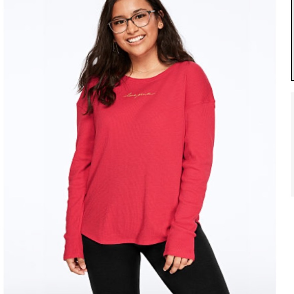 NEW VS PINK waffle tee